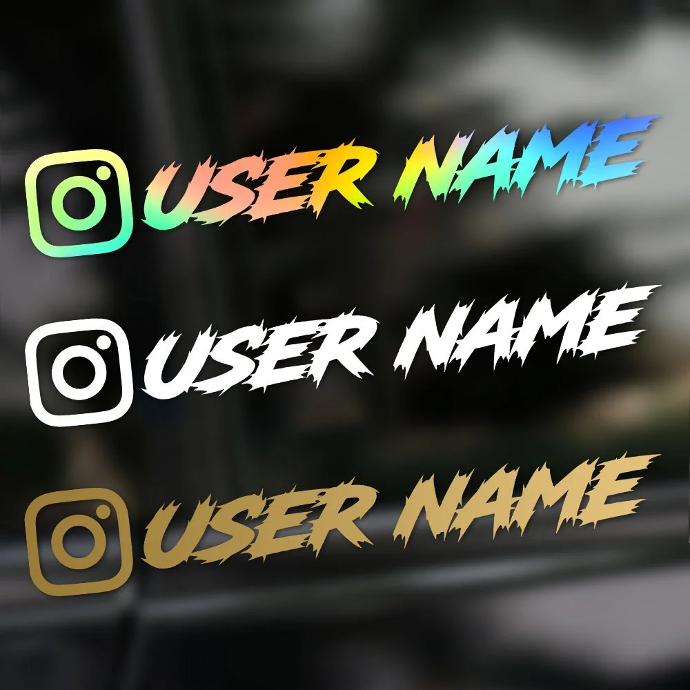 1 Stück Individueller Auto-Aufkleber Instagram Coole Schriftarten Wasserfest DIY Fahrzeug-Fenster Motorrad Fahrrad Roller Helm Langlebige Vinyl-Aufkleber
