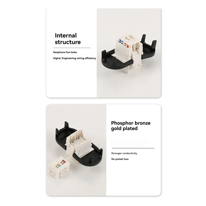 10 peças porta rj45 cat6a t568b hub ethernet lan de furo único capa antipoeira protetor de bloqueio