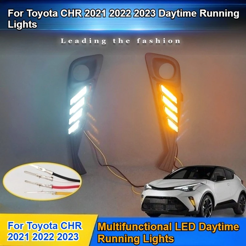 

For Toyota CHR C-HR 2021 2022 2023 Car Daytime Running Light Front Fog Light Frame Modified DRL Dynamic Turn Signal 12V Daylight