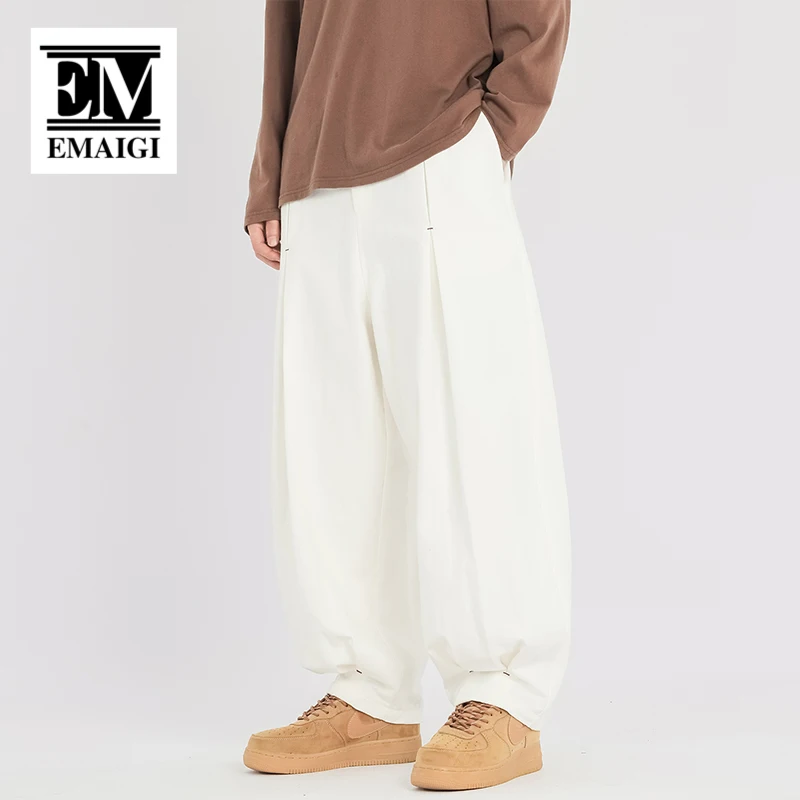 Men Japan Streetwear Outdoor Lightweight Vintage Fashion Loose Casual Wide Leg Cargo Pants Male Harem Trousers Cityboy Pants