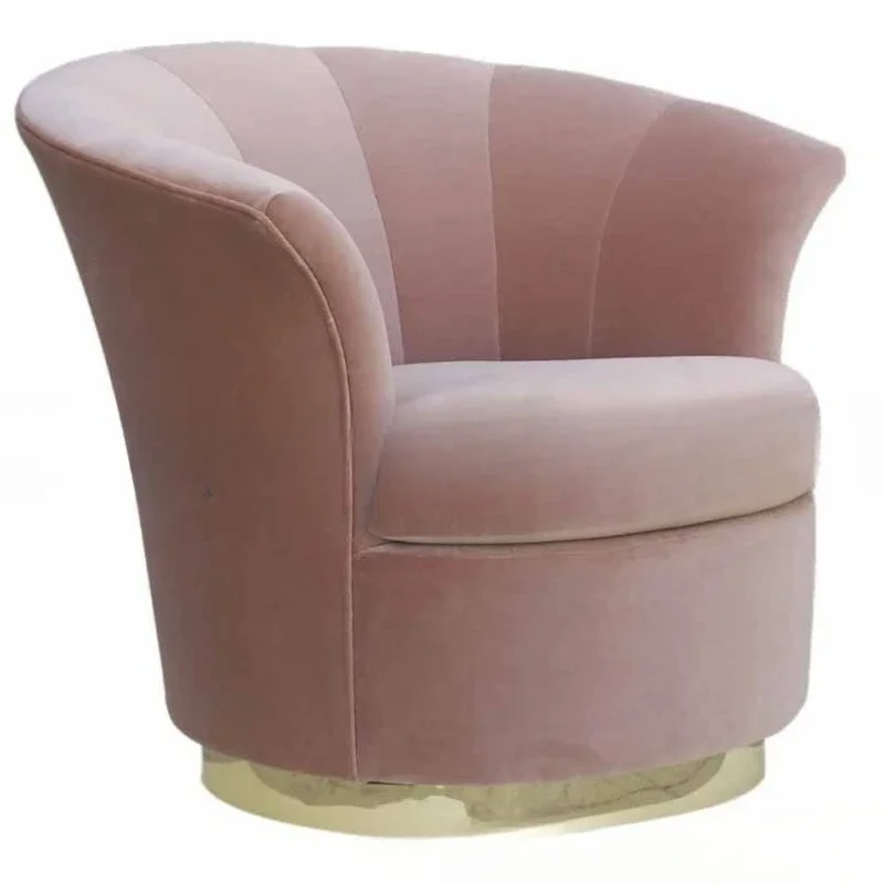 

Simple modern metal bottom frame, single sofa, hotel clubhouse flannel, fashionable sofa