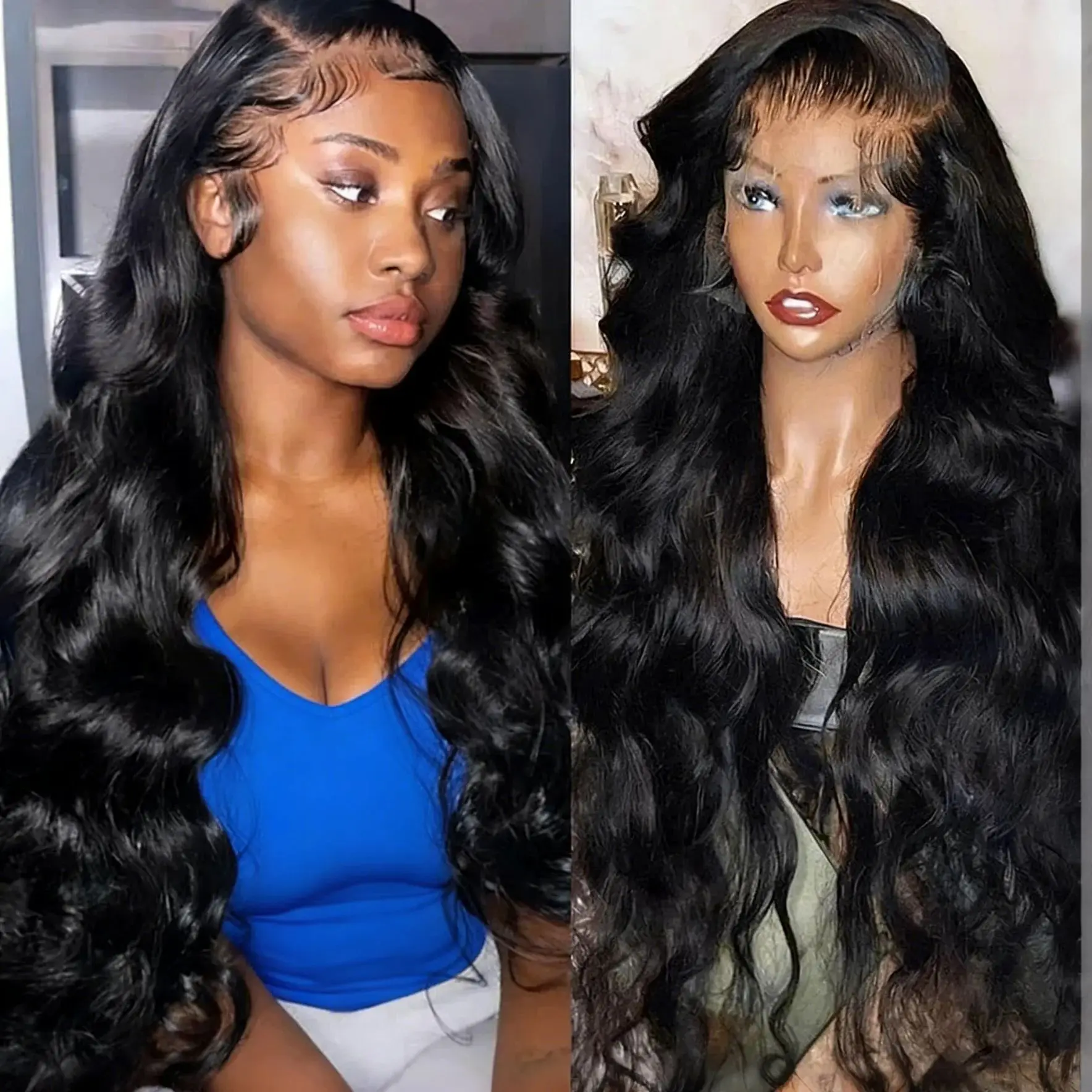 

200 Плотность 30 40 дюймов Объемная волна Парики из натуральных волос на кружеве Волна воды 13x4 13x6 HD Прозрачный парик фронтальной части шнурка для чернокожих женщин