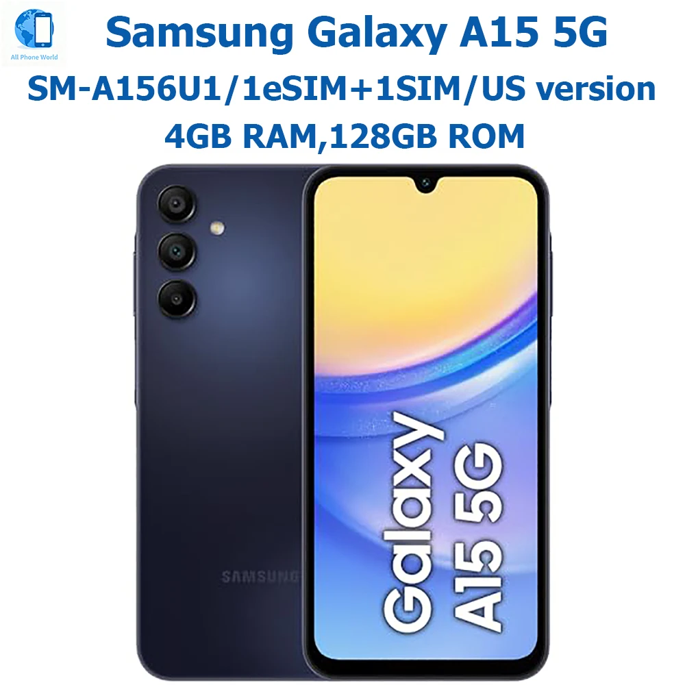 Samsung Galaxy A15 5G Smart Android Phone A156U1 US Version 6.5-inch AMOLED 50MP Samsung Smartphone 5000mAh NFC Unlocking