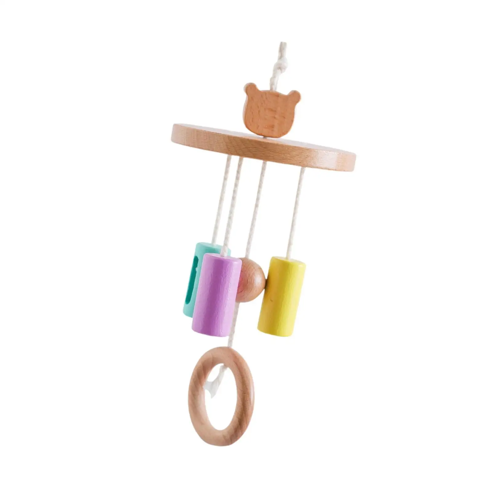 Wooden Baby Crib Mobile Developmental Toys Cute Hanging Bed Bell Toy Nursery Decoration Nursery Mobile for Baby Girls Boys Kids