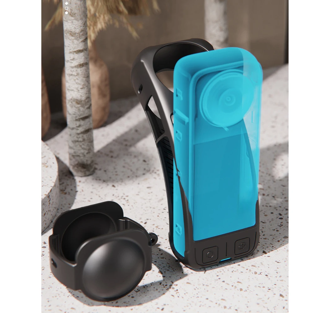 Casing pelindung ponsel insta 360x4, casing pelindung lembut standar, pelindung cangkang silikon karet + tutup lensa Set Fo insta360 x4