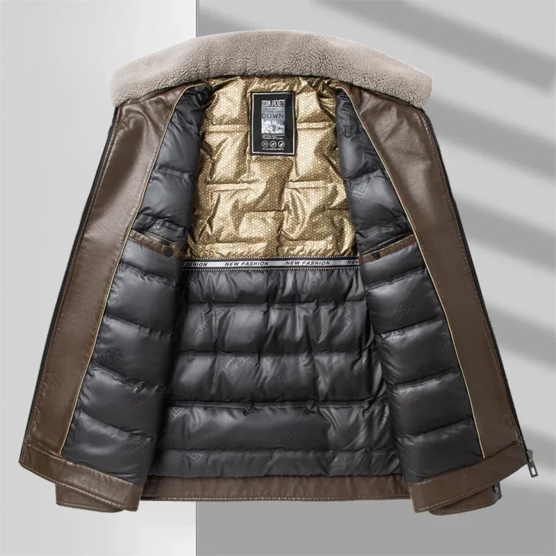 Chaqueta de plumón de pato forrada para hombre, abrigo cálido a prueba de viento, ropa de diseñador, relleno ligero, grueso, Invierno