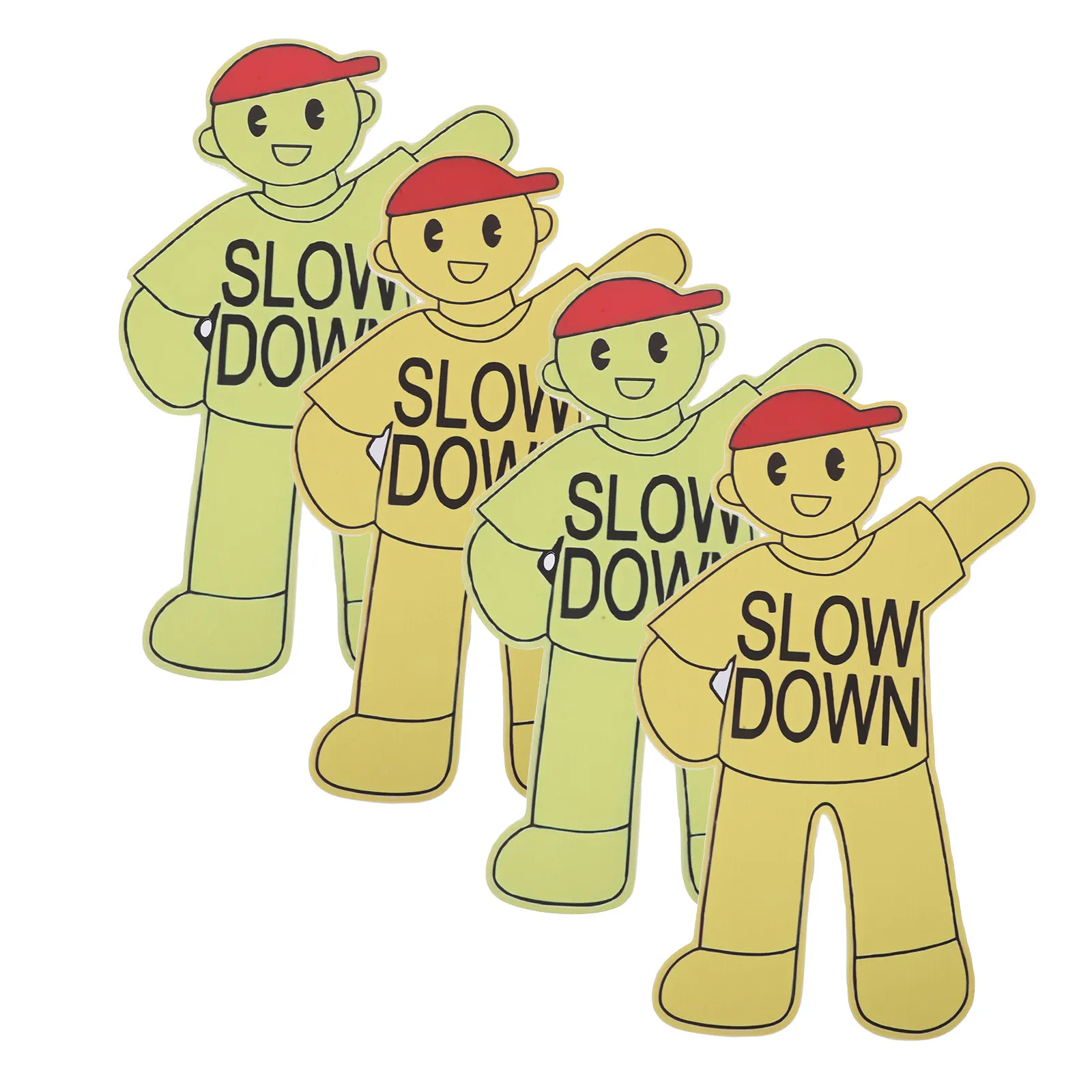 4pcs-safety-road-sign-outdoor-slow-down-signs-for-vibrant-color-play-safety-signs-for-street-park-kindergarten-area