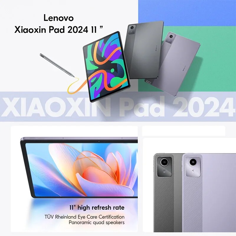  Global ROM Lenovo XiaoXin Pad 2024 Tablet 8GB 128GB Pads Qualcomm Snapdragon 685 Octa Core 11" WIFI 8MP Cam7040mAh 20W Charger 