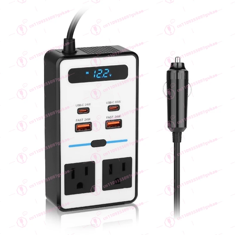 Car Inverter Plug-in Double US Standard Inverter Fast Charging Pd65w Car Inverter 110v with Display