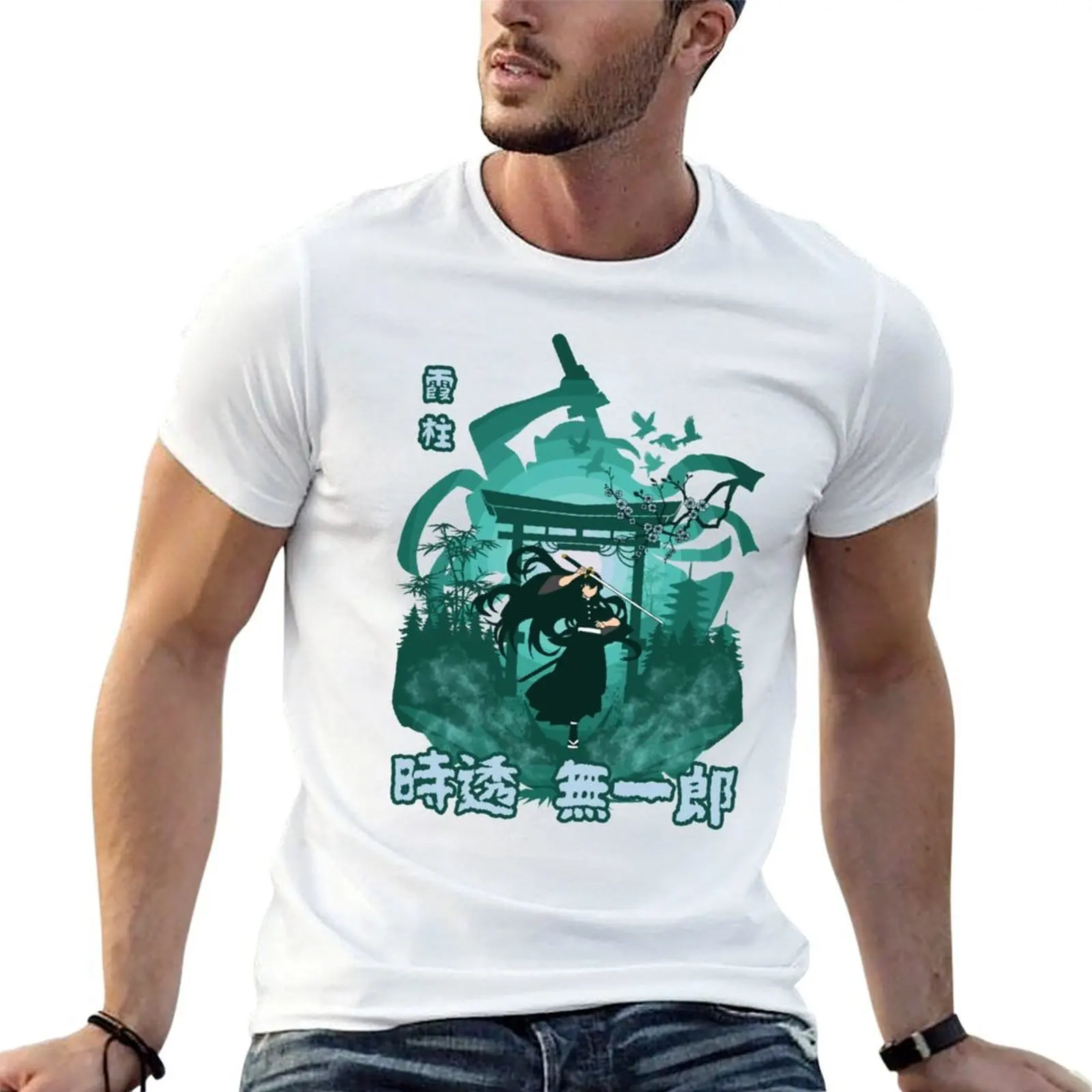 

Flat - muichiro tokito T-Shirt men t shirt cotton 100% anime tshirt T-Shirt