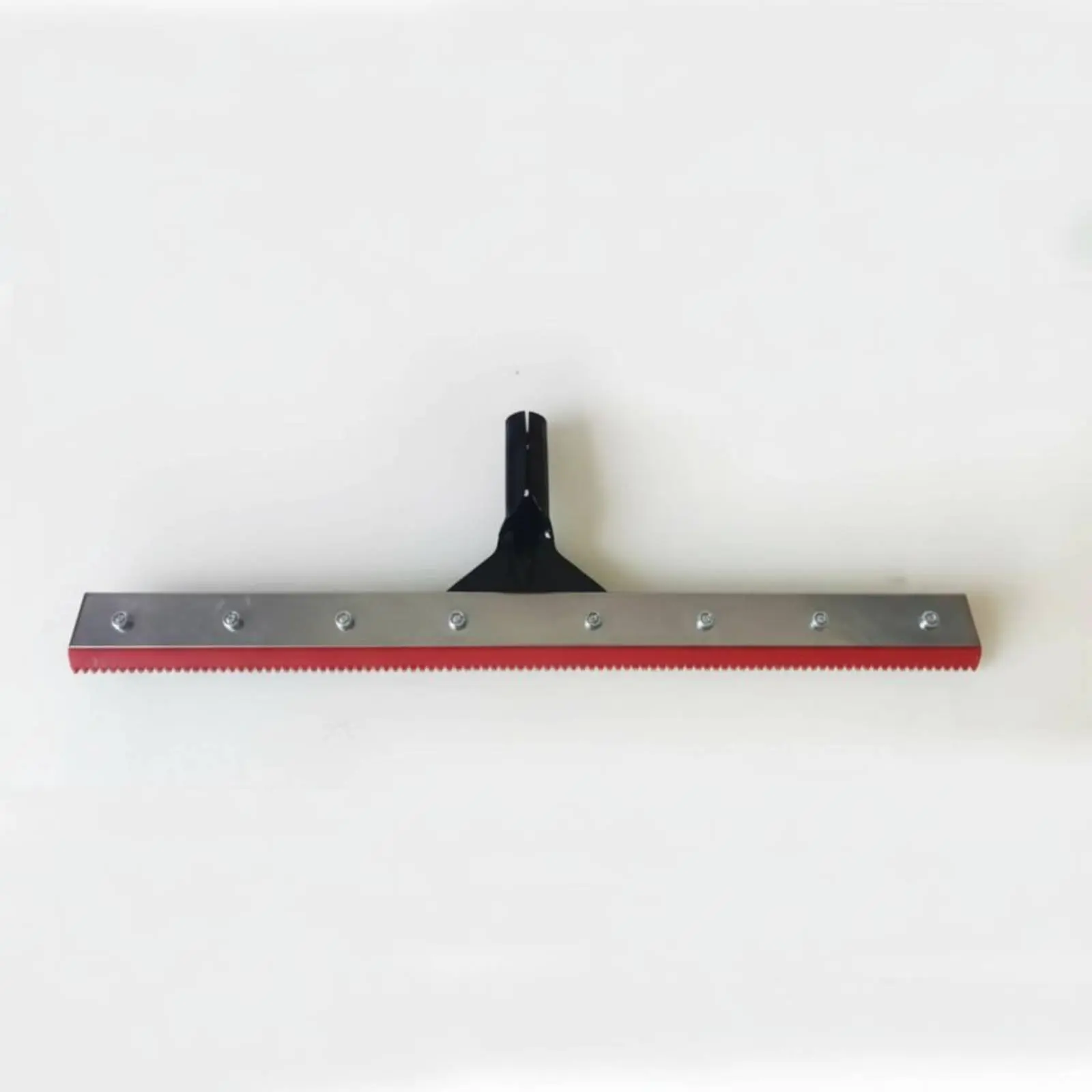 

24 Inch Floor Coating Rake Professional Grade Notched Floor Squeegee Serrated Rubber Scraper Stainless Steel for Workshop