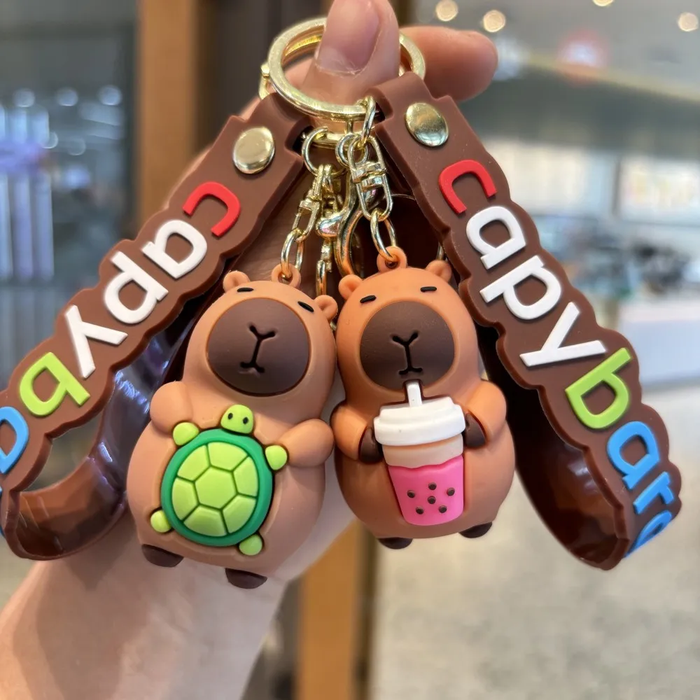 

Cute Capybara Animal Keychains For Creative Car Keychain Cartoon Capibala Pendant Women Doll Keyring Charm Holiday Gifts Jewelry