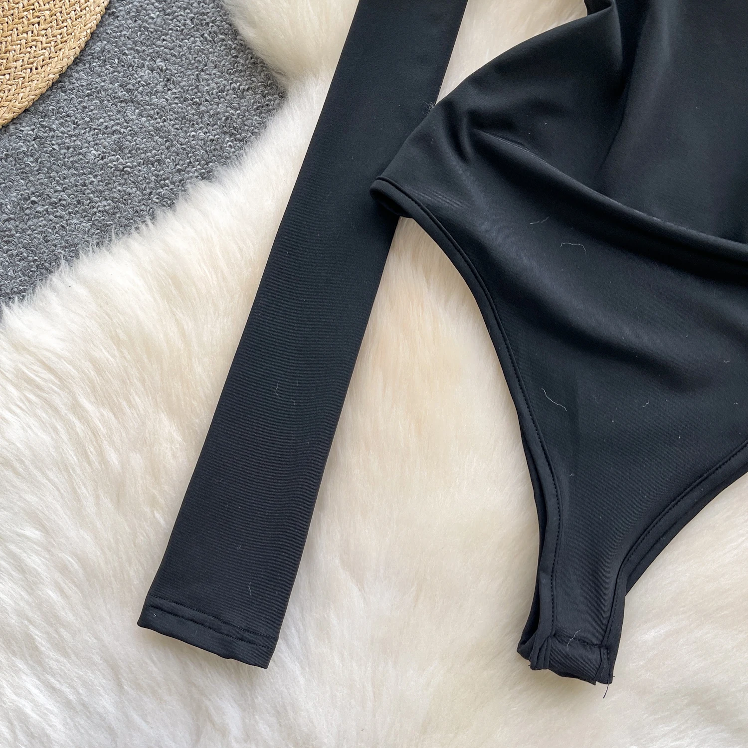 Hotsweet Elegant long sleeve O-Neck Bodysuits Straps Sexy Streetwear High Street Autumn Winter Jumpsuit