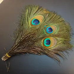 Real Natural Peacock Tail 100pcs 25-32cm 10-12inch  Peacock Feather Eyes DIY Needlework Wedding Festival Party