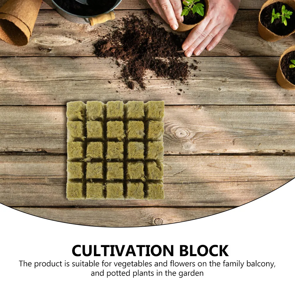 100Pcs Rock-Wool Grow Blocks Soilless Culture Starter Plugs High Absorption Seedlings Block Hydroponic Cultivation Gardening