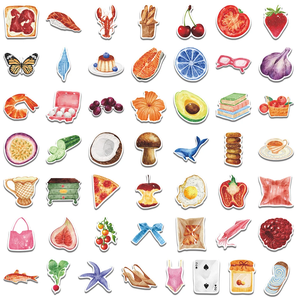 

10/30/66pcs Mediterranean Style Aesthetic Stickers Oil Painting Watercolor Graffiti Decals Suitcase Phone Guitar Sticker Packing