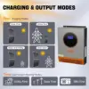 PowMr 2400W 순수 사인파 인버터 24VDC ~ 110V/120VAC 50A PWM 충전 컨트롤러 최대 PV 80VDC 태양광 인버터 오프 그리드 시스템 4