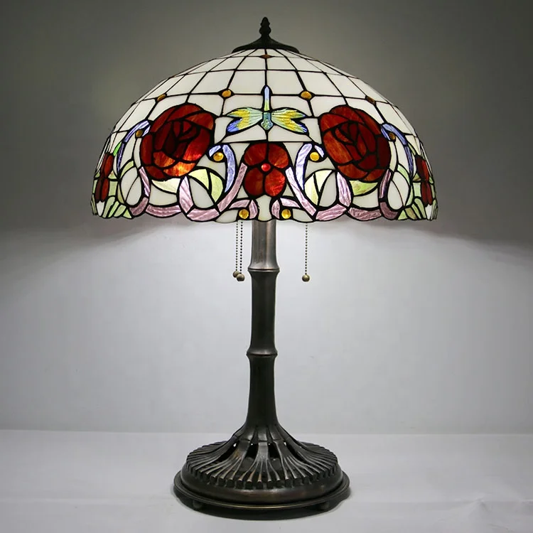 

Настольная лампа из розового стекла 19,8 дюйма с металлическим основанием, подходит для гостиной, спальни, дома