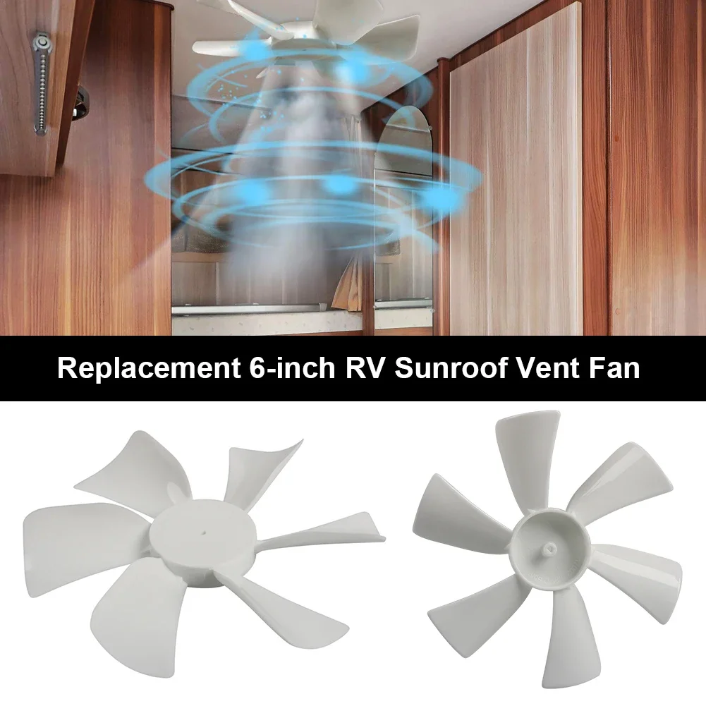 Replacement Fan Blade 6 Blades Replacement Vent Fan Blades D Hole Motor Exhaust Fan for Elixir Ventline 12 Volt Motor Roof Vent