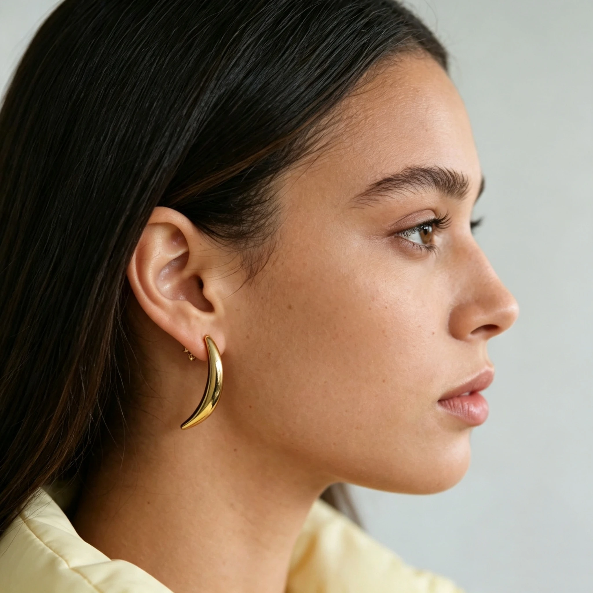 Solid Horn Earring Stainless Steel Earrings Women Fashion Moon Earrings Drop Earring