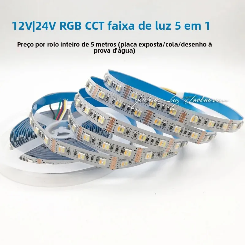 bande-lumineuse-led-smd-etanche-a-haute-luminosite-sept-couleurs-double-temperature-cinq-en-un-rgbcw-barre-de-lumiere-douce-24v-pour-sac