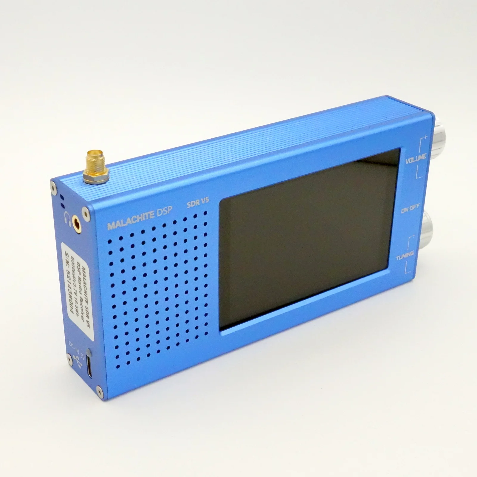 Receptor de radio V5 de malaquita Dsp Sdr 1.10d con placa opcional de metal 5000mah Am Cw Ssb Nfm Wfm