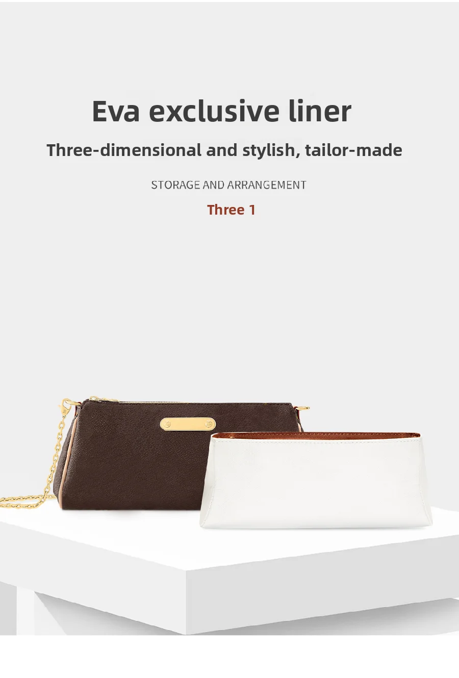 Bag Organizer Insert For Lv Eva Bag Lightweight Bag Insert Storage Dupont Paper Bag Support High-end Waterproof Bag Accessories