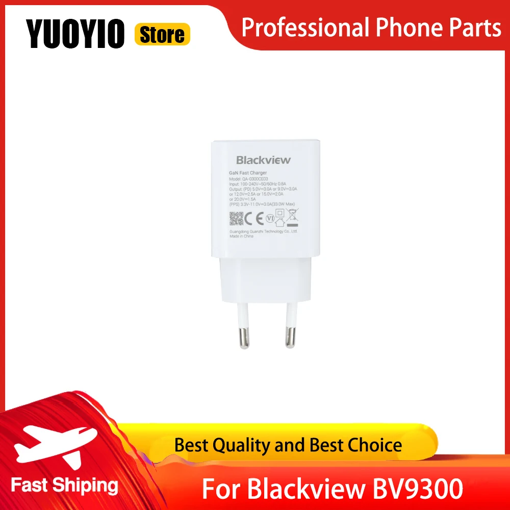 100% Original New Blackview BV9300 Charger Official Quick Charging Adapter + USB Cable Data Line Blackview BV 9300 Phone