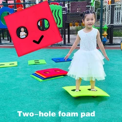 Kindergarten Springboard Outdoor Multiplayer Sports Prop Jumping Foam Pad Kid's Outdoor Multifunction Game Pad 2-hole Game Board