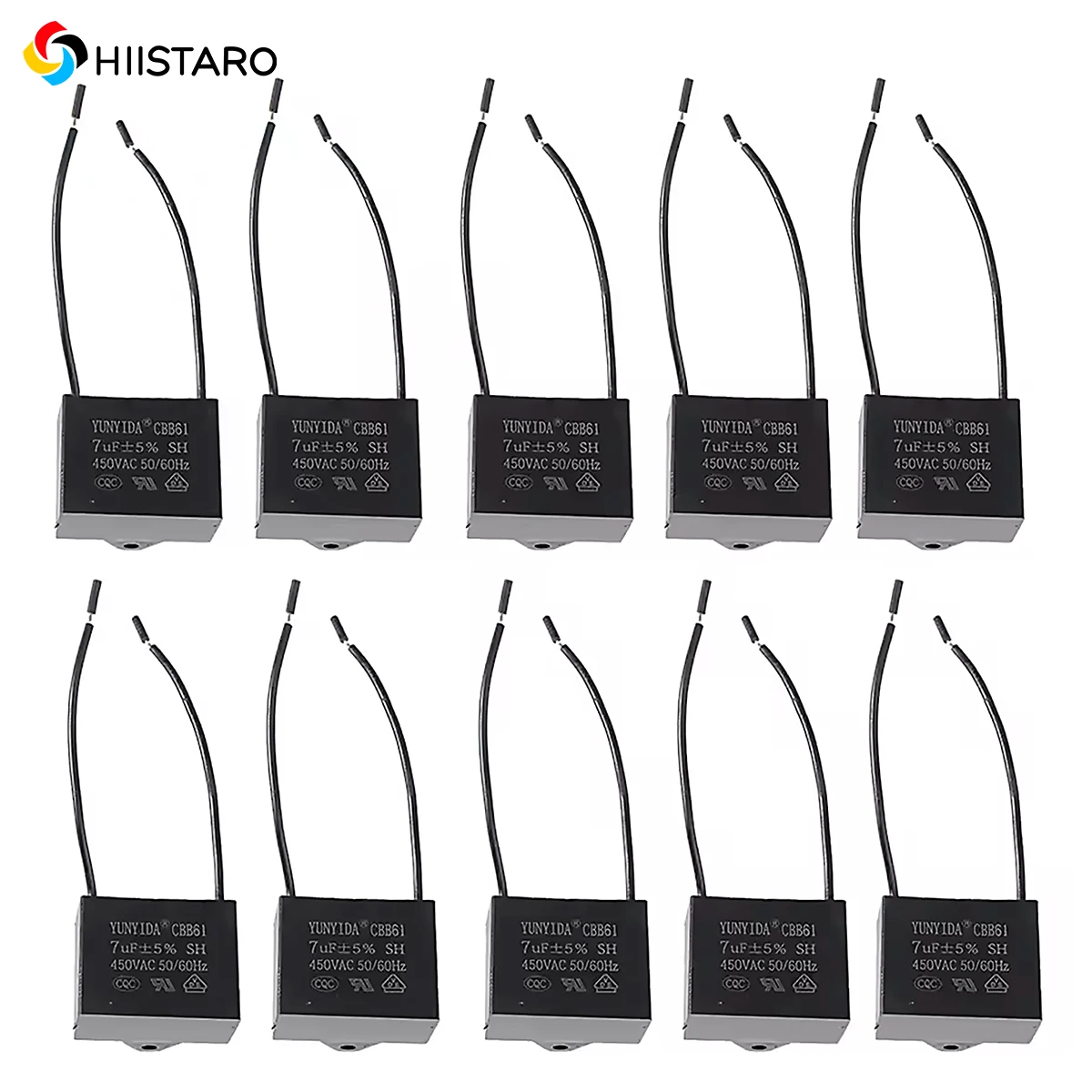 

5pcs High Quality CBB61 Fan Capacitor 450V 0.8/1/1.2/1.5/1.8/2/2.5/3/3.5/4/4.5/5/6/7/8/10UF for Ceiling Fans