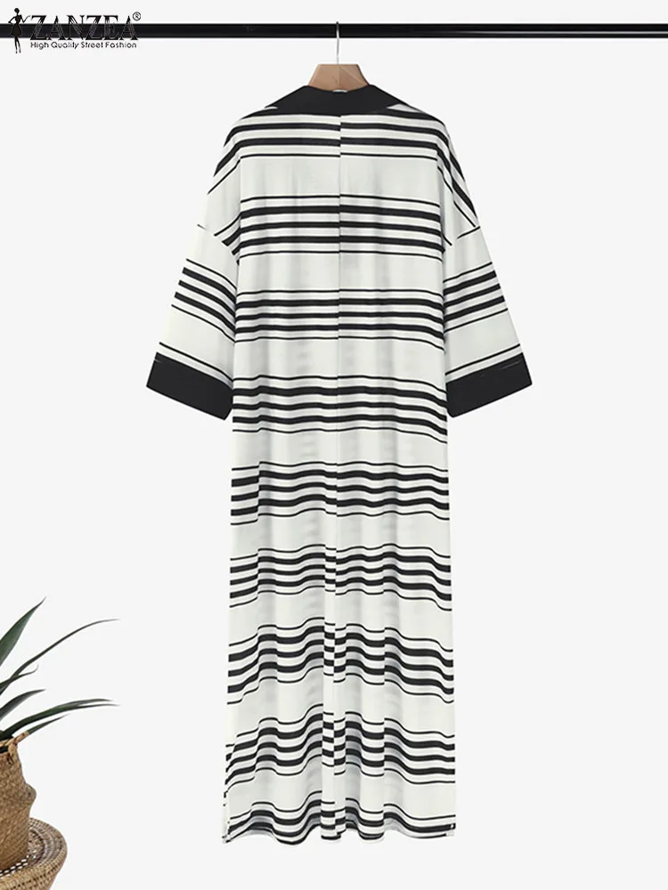 Stijlvolle gestreepte jurk 2025, zomerjurk ZANZEA dames casual half mouw baggy zonnejurk elegante vakantie maxi gewaad losse vestidos