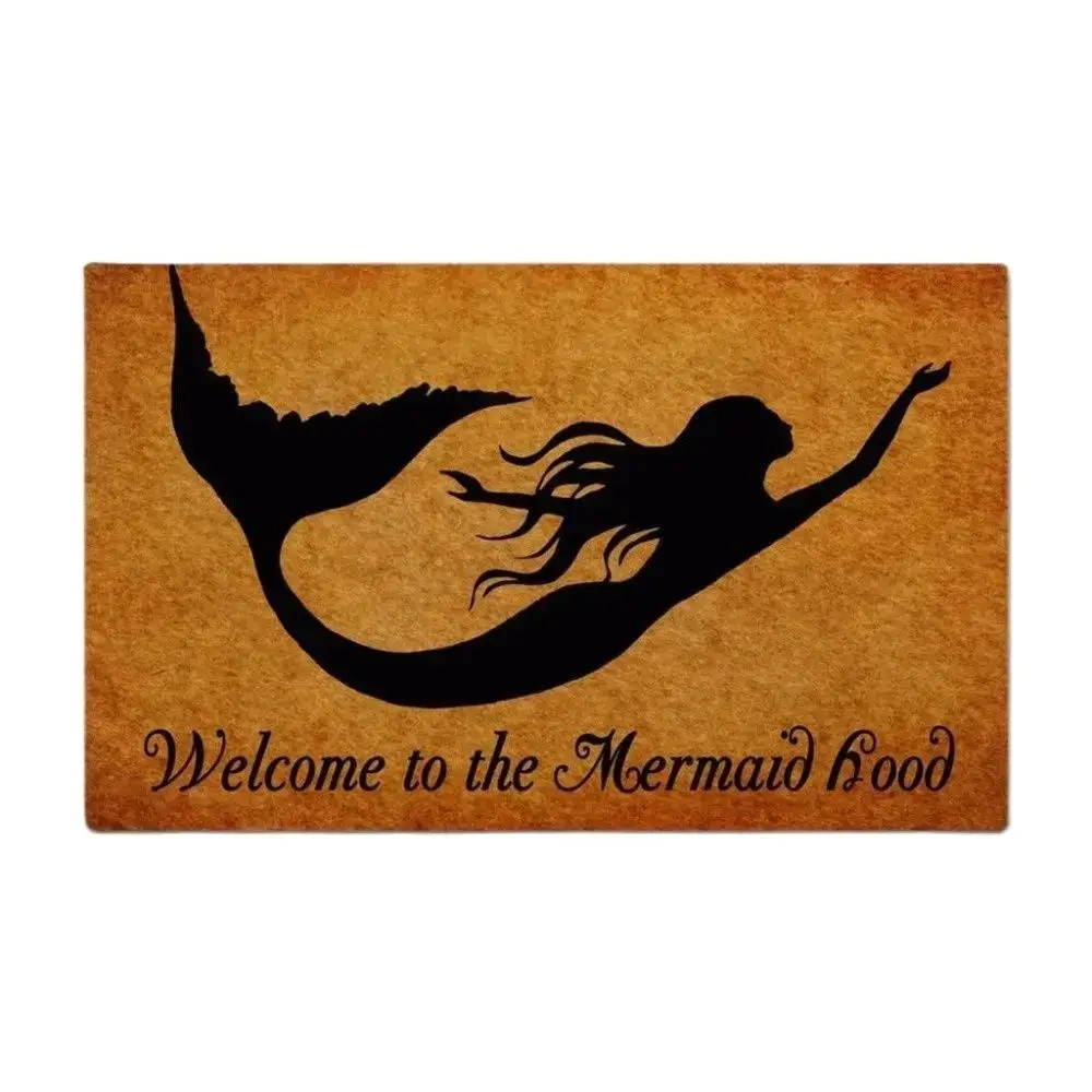 

Welcome To The Mermaid Doormat Rubber Porch, Patio, Front Floor Foot Mat Christmas, Halloween, Kitchen Rug Home Decor