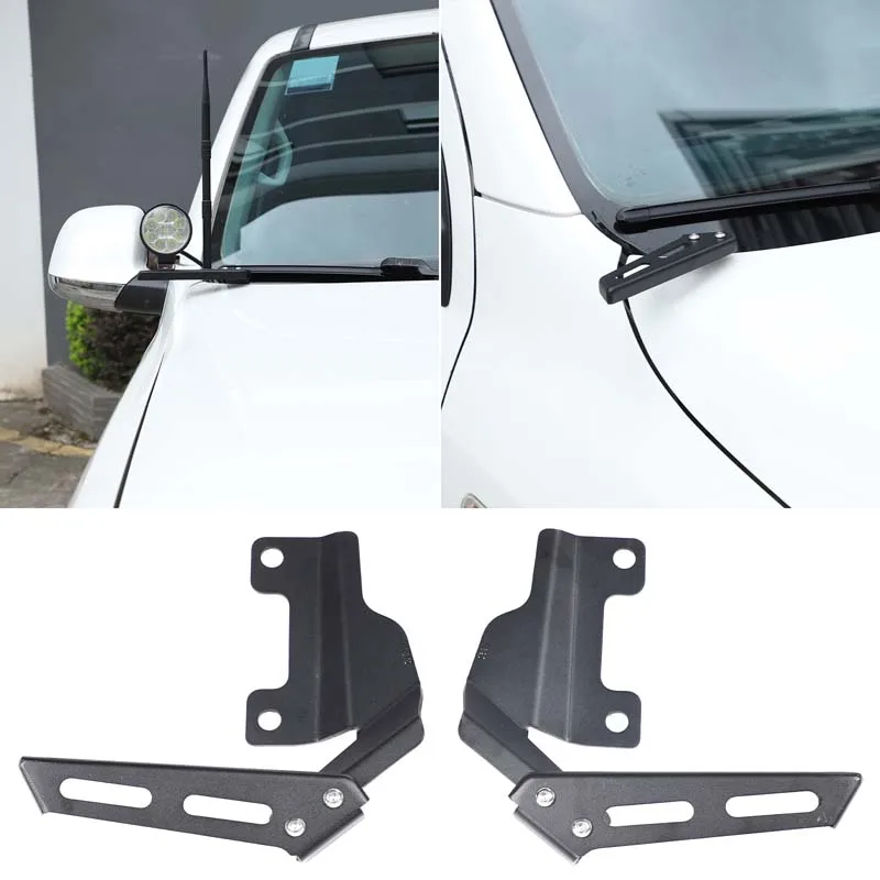For Volkswagen Amarok 2011-2022 Carbon Steel Black Car Hood Searchlight LED Spotlight Bracket Car Modification Accessories