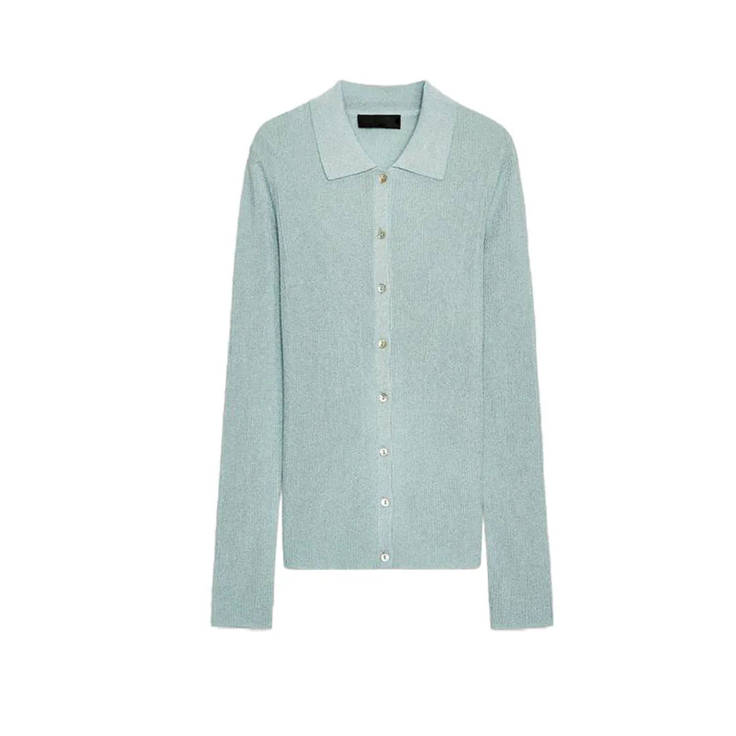 Laid-ba Sle Long Sve Metal Color Knit  irt New Autumn 2025 Women's Slim Fit Polyester Fiber Open Cardigan