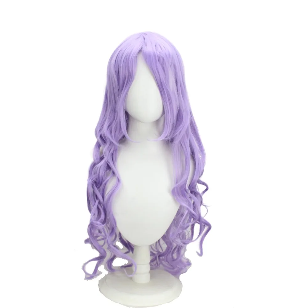 Azur Lane يونيكورن الأرجواني طويل مجعد شعر مستعار تأثيري أنيمي الشعر