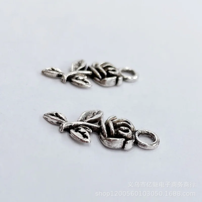 Factory Direct Sales 100Pieces diy 21mm Rose Pendant Bracelet Necklace Earrings Clothing Gift Material Pendant