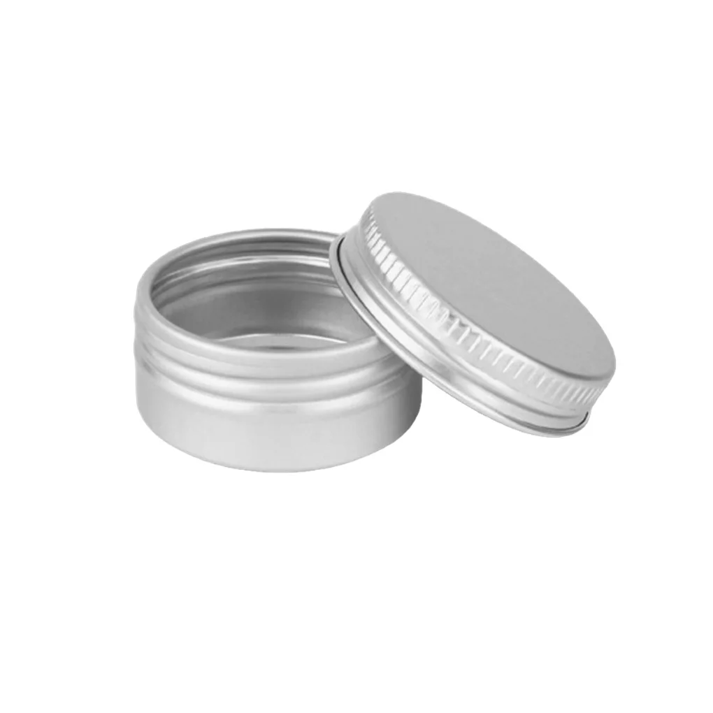 10Pcs 10ml Empty Silver Aluminum Tins Cans Screw Top Round Candle Spice Tins Cans with Screw Lid Containers Storage Box