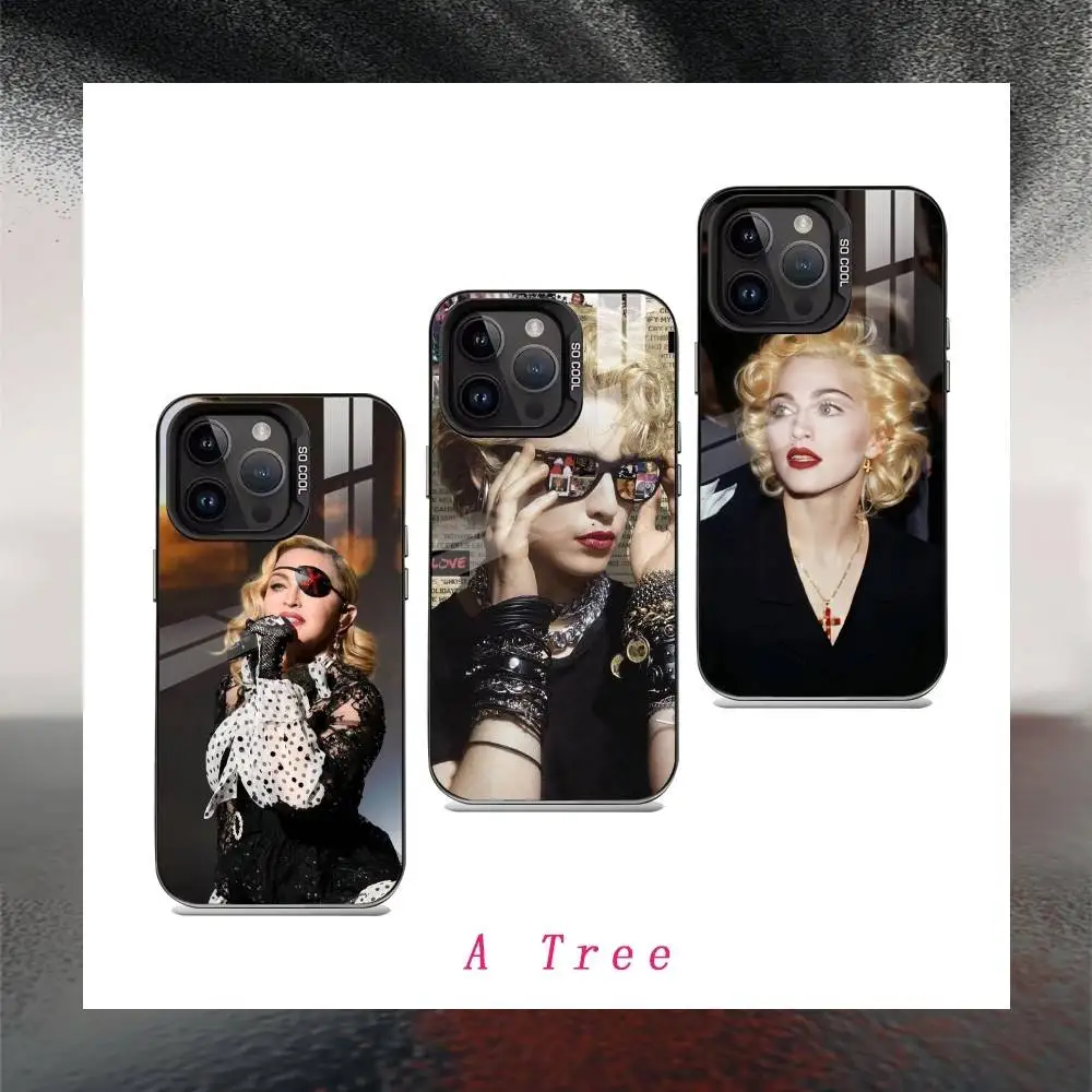 

Singer M-Madonna Phone Case For iPhone 16,15,14,13,12,17,Pro,MAX Black Matte Shockproof Cover