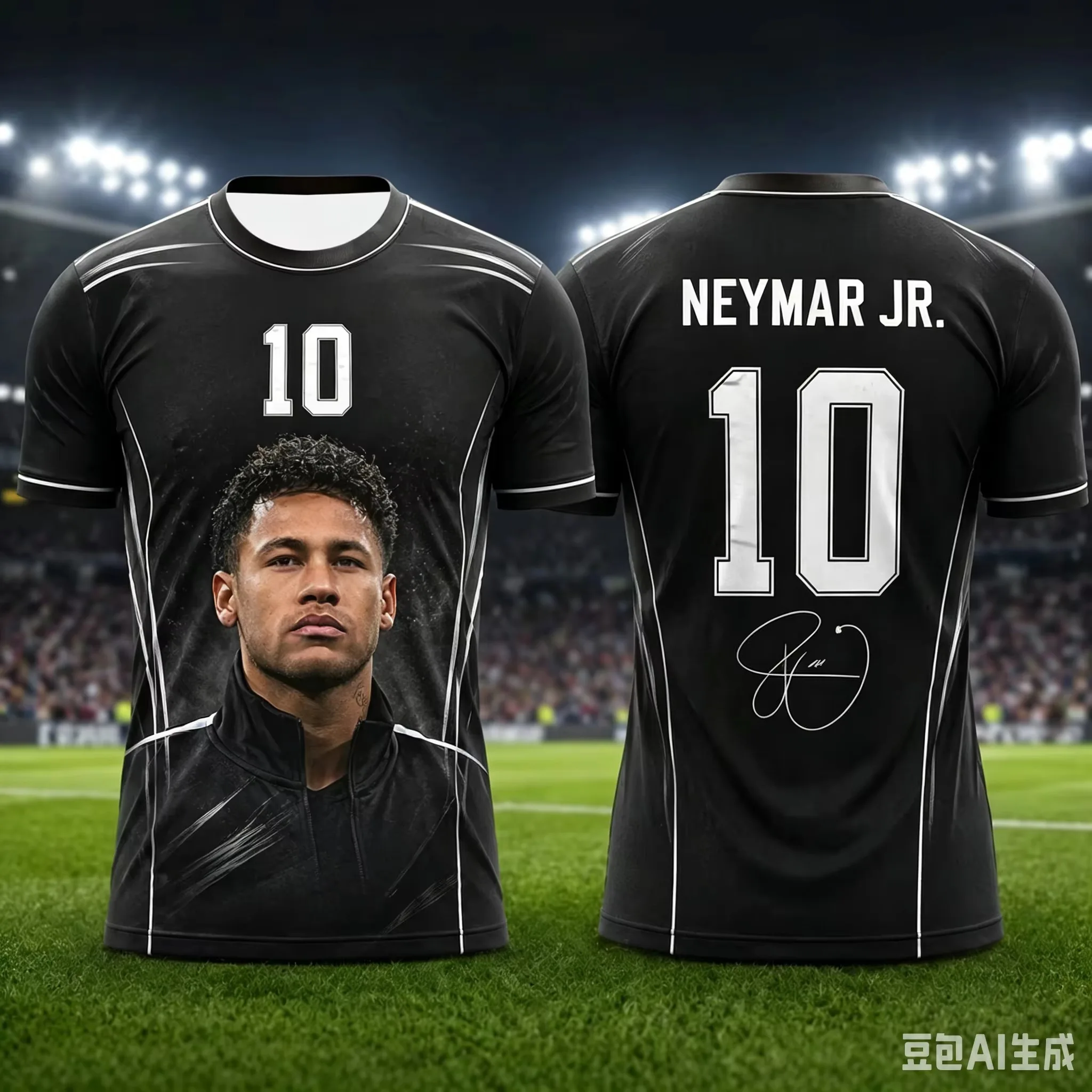 Trendy Neymar Soccer Jersey 3D Printed Breathable Sports Shirt for Fan Outdoor Football Practice and Daily Wear