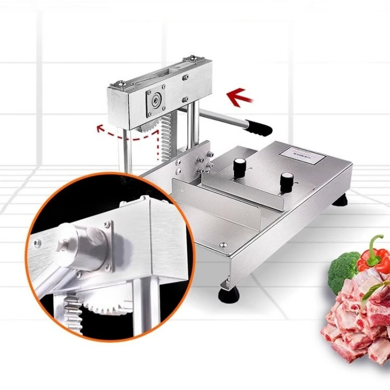 Резак для костей из нержавеющей стали, коммерческая машина для нарезки замороженного мяса, ручная машина для резки костей, машина для резки свиных рысаков, баранины, ребер, пила