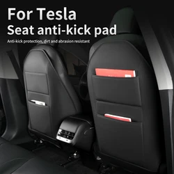 Car Leather Anti-Kick Pad For Tesla Model 3 Y 2020-2024 Full Seat Back Protective Mat Child Anti Dirty Interior Storage Seat