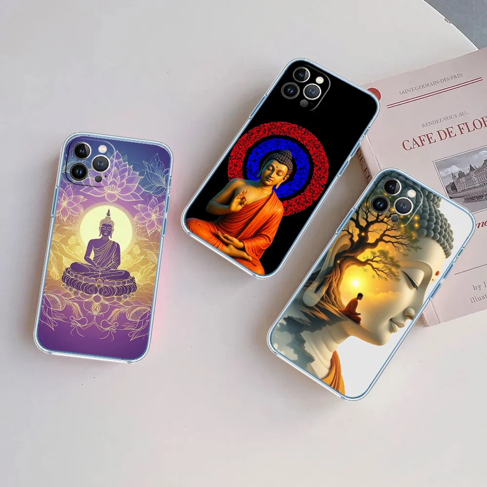 EY32 Shakyamuni Buddha Transparent Phone Case for Motorola G40 G04 G05 One Ace Action  Fusion Plus Hyper Macro Vision Zoom view 5