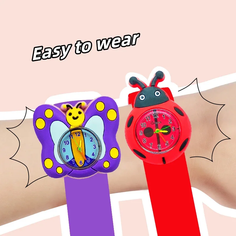 Relojes de dibujos animados para niños y niñas, pulsera de reloj para niños, tiempo de estudio, rompecabezas, juguete, regalo de cumpleaños para bebés, venta al por mayor, 10 piezas