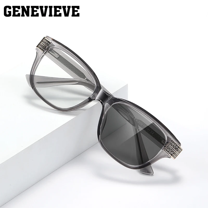 

GENEVIEVE New Fashion Personalized Design Men's Anti-blue Light Photochromic Reading Glasses Can Be Customized Prescription