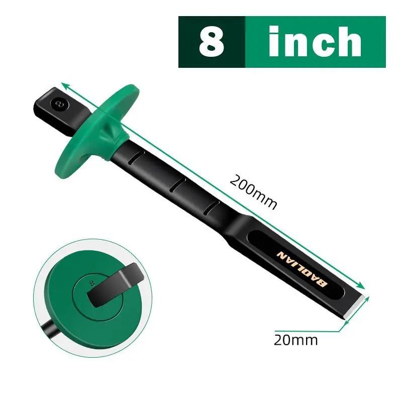 6/8/10/12inch Heavy-duty Flat Chisel with Hand Guard Chrome Vanadium Steel Masonry Chisel Flat Shovel Wood Process Concrete Tool