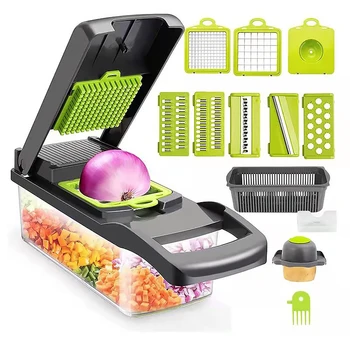 16 In1 Multifunctional Kitchen Gadgets Grate Fruit Potato Slicer Carrot Onion Shredder Vegetable Chopper Onion with Accessories