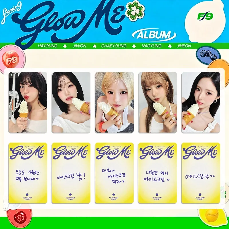 5PCS Korean Idol Fromis_9 New Album "Glow ME" HD Lomo Cards BaekJiHeon LeeNayoung LeeChaeYoung ParkJiWon High Quality Small Card image 4