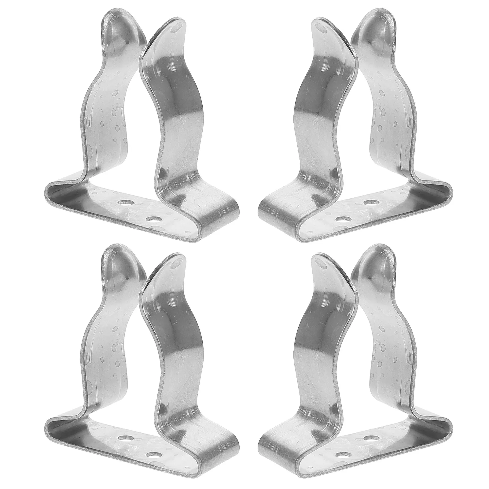4Pcs Marine Grade Stainless Steel Paddle Securing Bracket Spring Clip for Boat Hook Fishing Rod Storage Kayak Paddle Mount