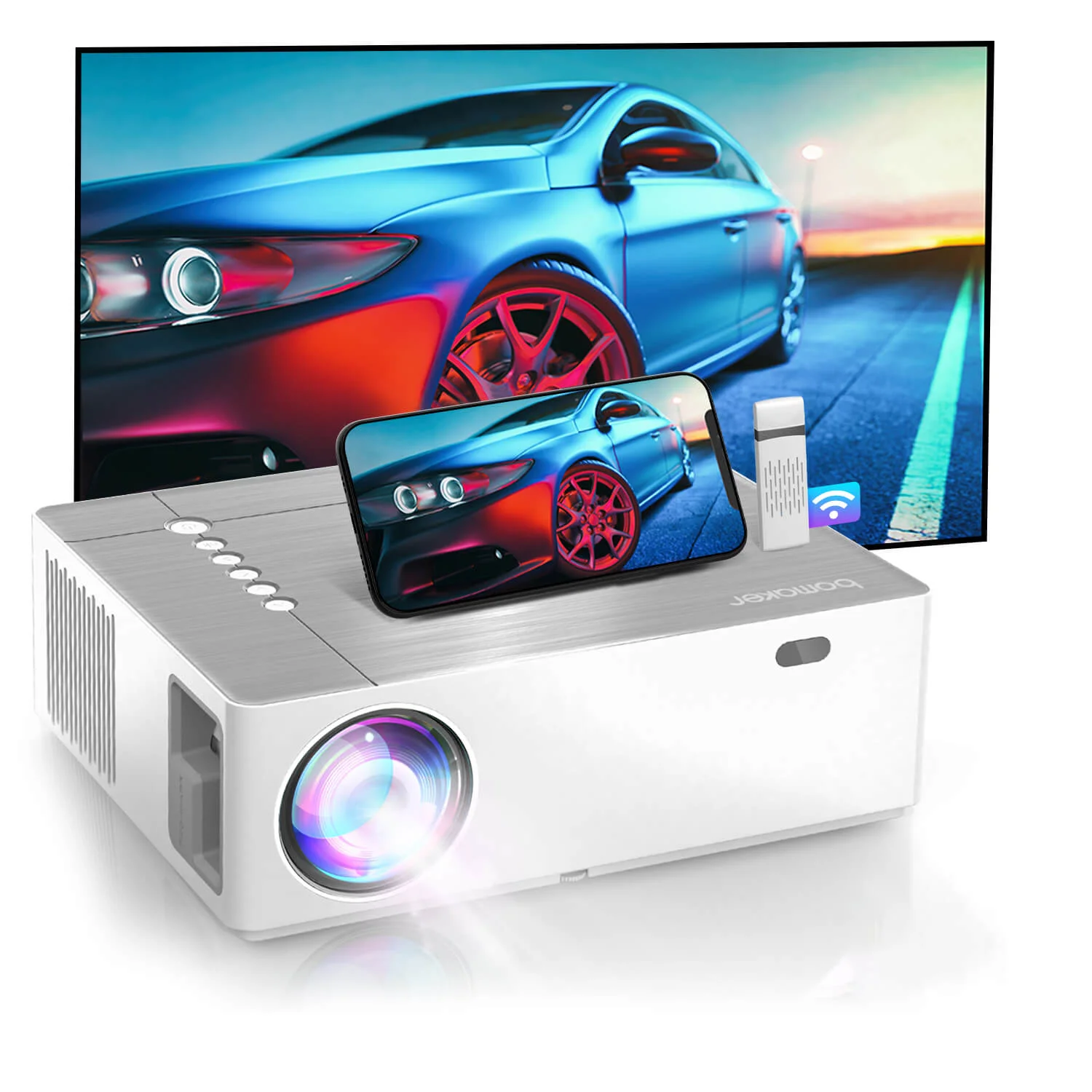 Nothingbutlabel Beamer 1080P Wifi Tv Projector Mini Led Projector Headlight For Outdoor Cinema Hd Mini Portable Projector