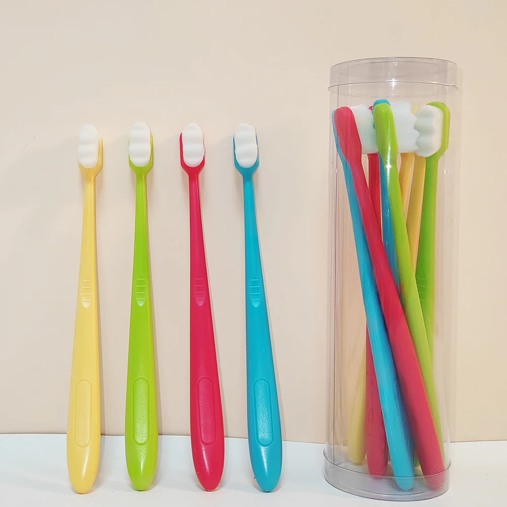 Dopamina Toothbrush Set, Super Fino, Denso, Cerdas Macias, Língua, Nariz, Cravo, Diário, Limpeza, Família, 12pcs